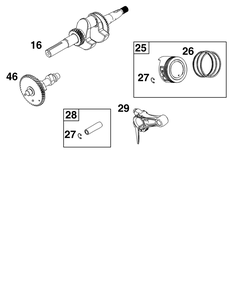 Crankshaft Group Diagram and Parts List for 130G32-0048-H5 100000 - 19Z999 Briggs and Stratton Engine